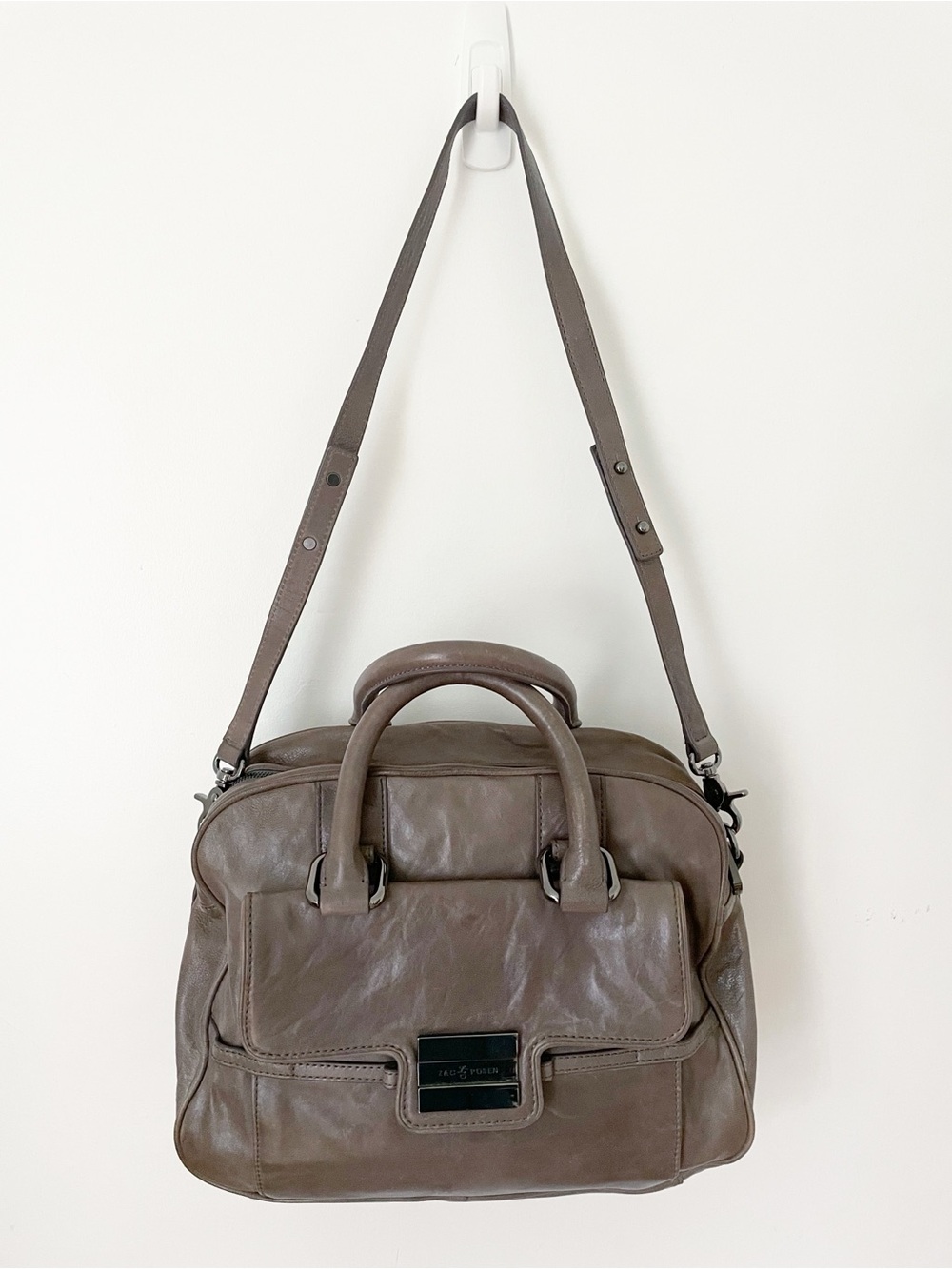 Zac Posen leather taupe satchel